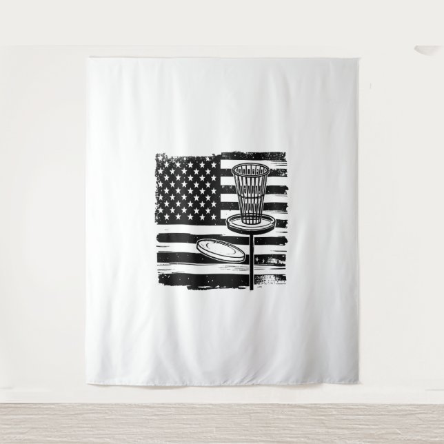 Tapiz Bandera Americana de Golf de Disco (Anverso)