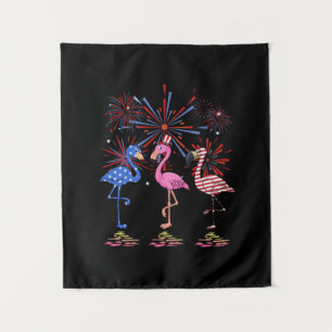 Tapiz Bandera Americana Flamingo Para El 4 De Julio
