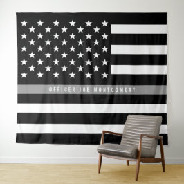 Tapiz Bandera Americana Thin Gray Line Corrección Jubila