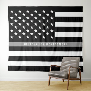 Tapiz Bandera Americana Thin Gray Line Corrección Jubila