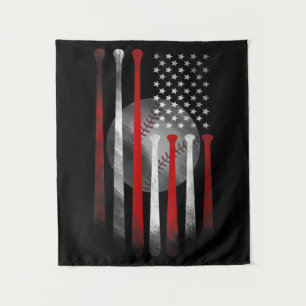 Tapiz Bandera Americana Vintage Baseball