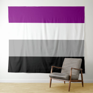Tapiz Bandera asexual del orgullo horizontal