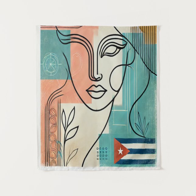Tapiz bandera cubana (Anverso)