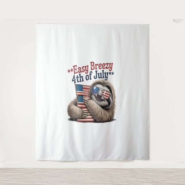 Tapiz Bandera de abrazo eslovaco 4 de julio (Anverso)