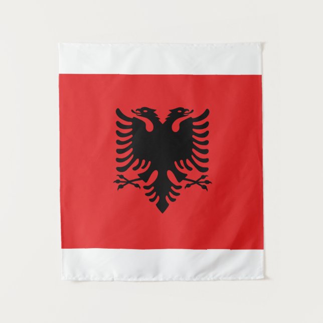 Tapiz Bandera de Albania - Flamuri Kombëtar - bandera (Anverso)