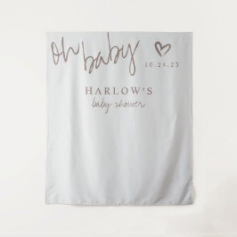 Tapiz Bandera de Baby Shower de género neutral Modern Oh