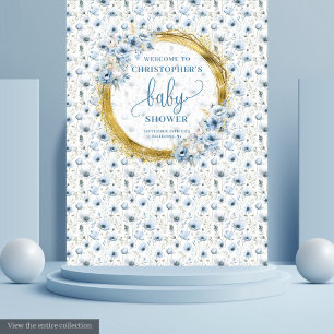 Tapiz Bandera de bienvenida para baby shower de flores d