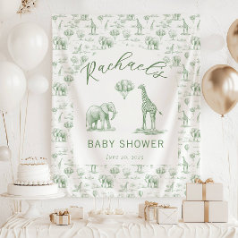 Tapiz Bandera de bienvenida para baby shower Verde Salvi