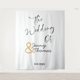Tapiz Bandera de boda elegante simple editable