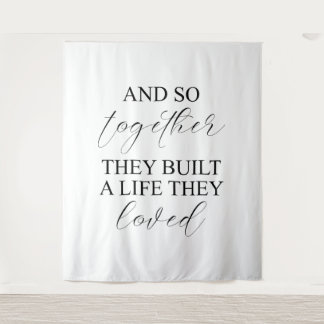 Tapiz Bandera de Boda Personalizada de Campo Rústico