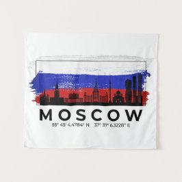 Tapiz Bandera de Bruselas del paisaje urbano de Moscú Ru