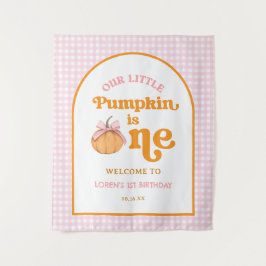 Tapiz Bandera de cumpleaños de Nuestra Pequeña Calabaza 