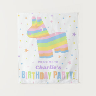 Tapiz Bandera de cumpleaños personalizada de Piñata