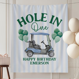 Tapiz Bandera de Cumpleaños Primero con Hole in One Tema