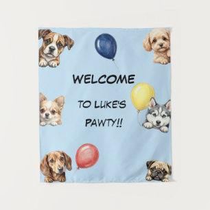 Tapiz Bandera de fiesta de perro para niños