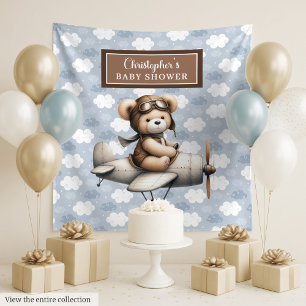 Tapiz Bandera de foto para baby shower de piloto osito a