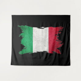 Tapiz Bandera de Grunge Italia, bandera italiana, pincel