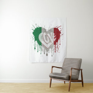 Tapiz Bandera de Italia del amor