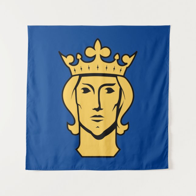 Tapiz Bandera de la ciudad de Estocolmo Símbolo de Sueci (Anverso)