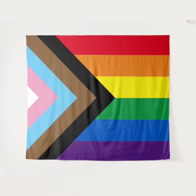 Tapiz Bandera de la diversidad gay inclusiva arco iris L (Anverso (horizontal))
