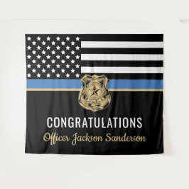 Tapiz Bandera de la Línea Azul de la policía: Retiro