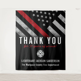 Tapiz Bandera de la línea roja del aniversario de retiro