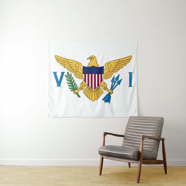 Tapiz Bandera de las Islas Vírgenes de los Estados Unido (In situ (horizontal))