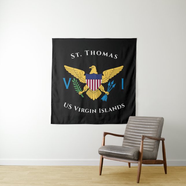 Tapiz Bandera de las Islas Vírgenes de los Estados Unido (In situ)