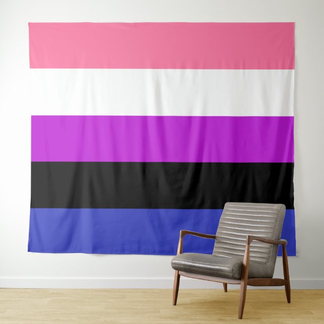 Tapiz Bandera de líquido de género extra grande LGBT (In situ (horizontal))