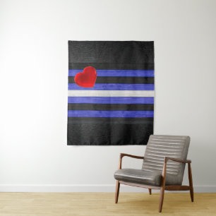 Tapiz bandera de orgullo de cuero de SlipperyJoe's negro
