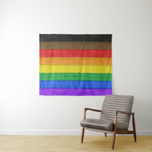 Tapiz Bandera de orgullo gay inclusiva de SlipperyJoe's