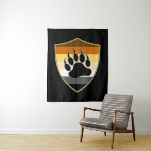 Tapiz Bandera de orgullo gay osa masculina y elegante wo