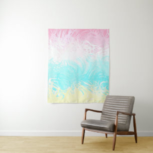 Tapiz Bandera de orgullo Genderflux abstracta boho swirl