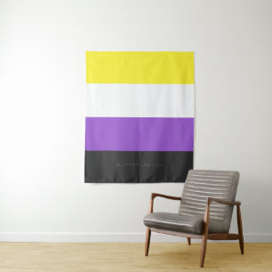 Tapiz Bandera de orgullo no binario de SlipperyJoe's ama