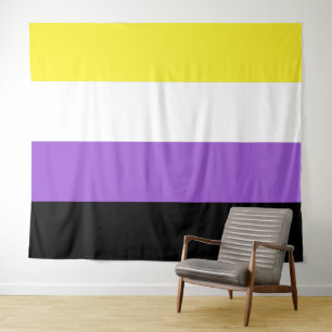 Tapiz Bandera de Orgullo No Binario Horizontal