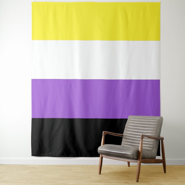Tapiz Bandera de orgullo no binario vertical (In situ)