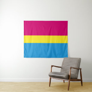 Tapiz bandera de orgullo pansexual SlipperyJoe rosa ámba