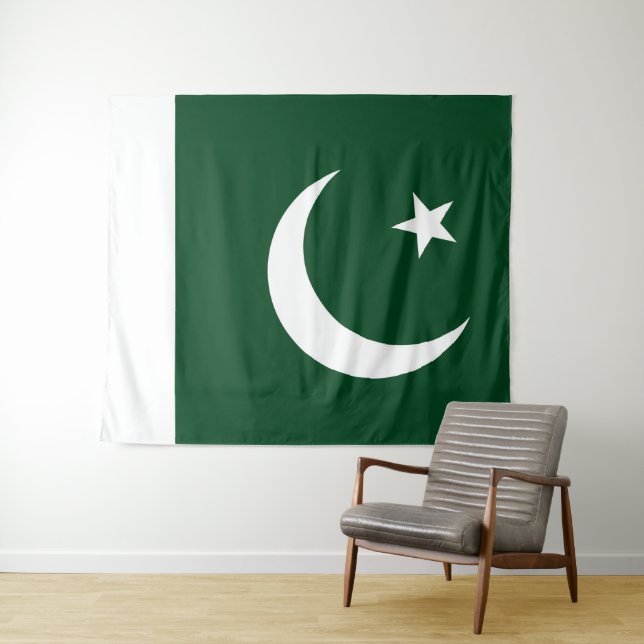 Tapiz Bandera de Pakistán de gran tamaño (In situ (horizontal))