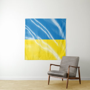 Tapiz Bandera de seda de Ucrania
