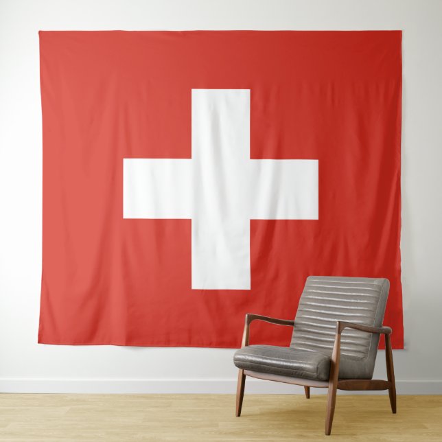 Tapiz Bandera de Suiza - cruz blanca (In situ (horizontal))
