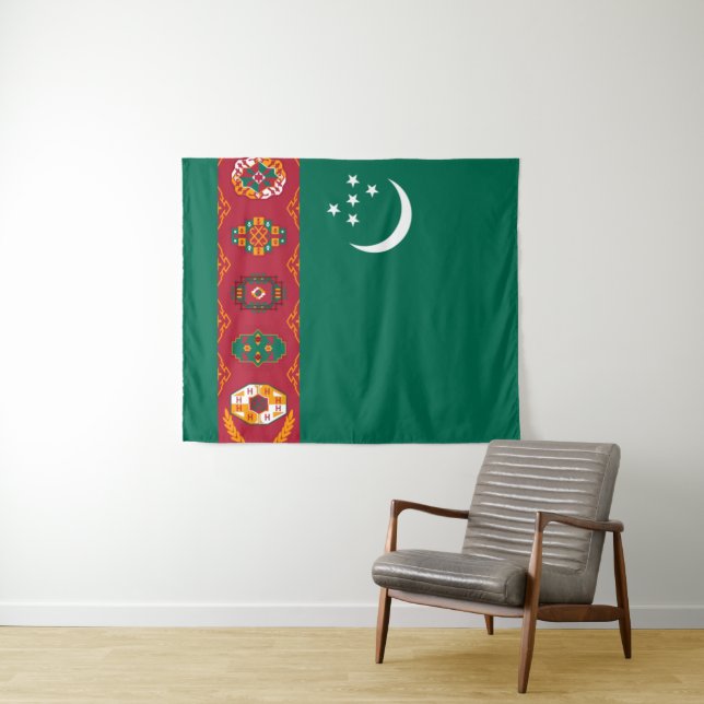 Tapiz Bandera de Turkmenistán (In situ (horizontal))