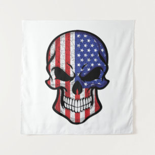 Tapiz Bandera del cráneo sonriente de Estados Unidos