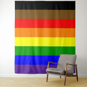 Tapiz Bandera del Orgullo Arcoíris de Filadelfia en Vert