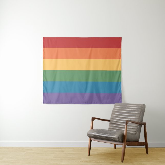 Tapiz Bandera del Orgullo Gay calentada 50 x 60 (In situ (horizontal))