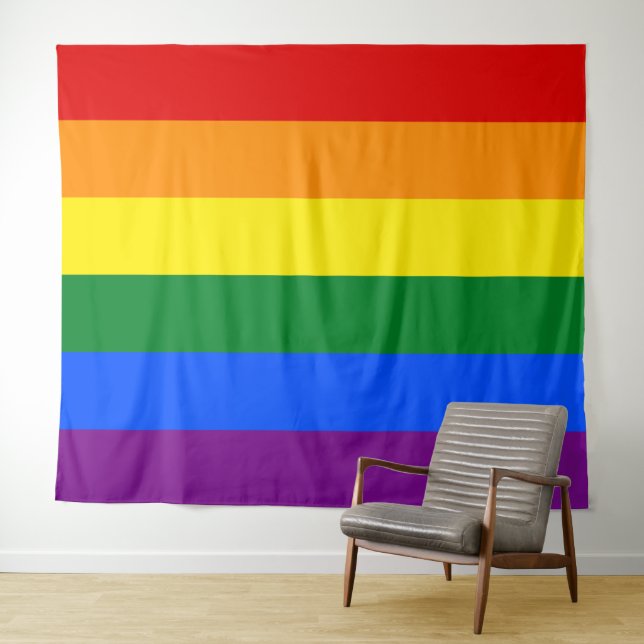 Tapiz Bandera del orgullo gay extra grande LGBT (In situ (horizontal))