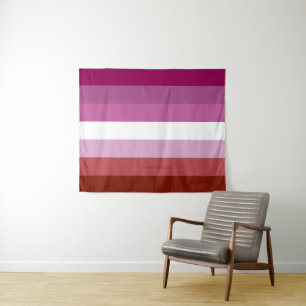 Tapiz bandera del orgullo lésbico femenino de SlipperyJo