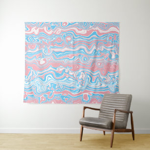 Tapiz Bandera del orgullo trans Trippy Boho Groovy Wavy