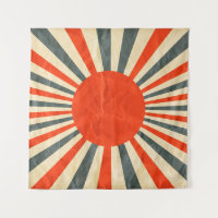 Bandera del sol rojo sobre textura de papel, estíl