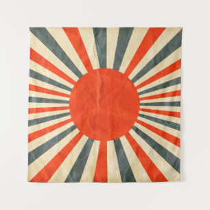 Tapiz Bandera del sol rojo sobre textura de papel, estíl