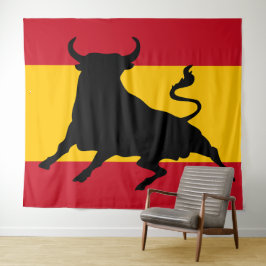 Tapiz Bandera española con toro